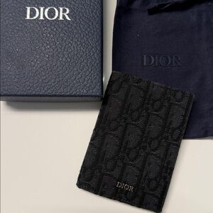 Dior Navy and Black Card Holder Set